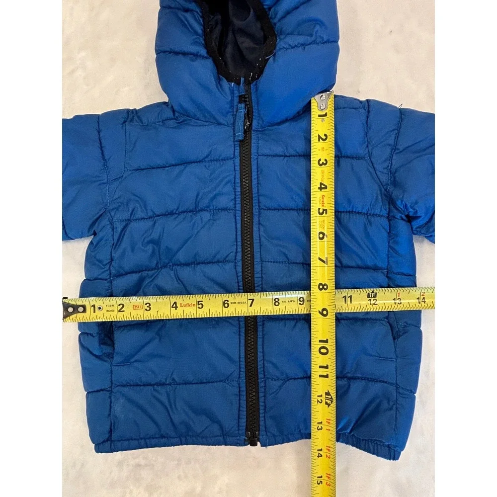 The Childrens Place Boys Blue Hooded Puffer Jacket Size 12-18M Quilted Coat